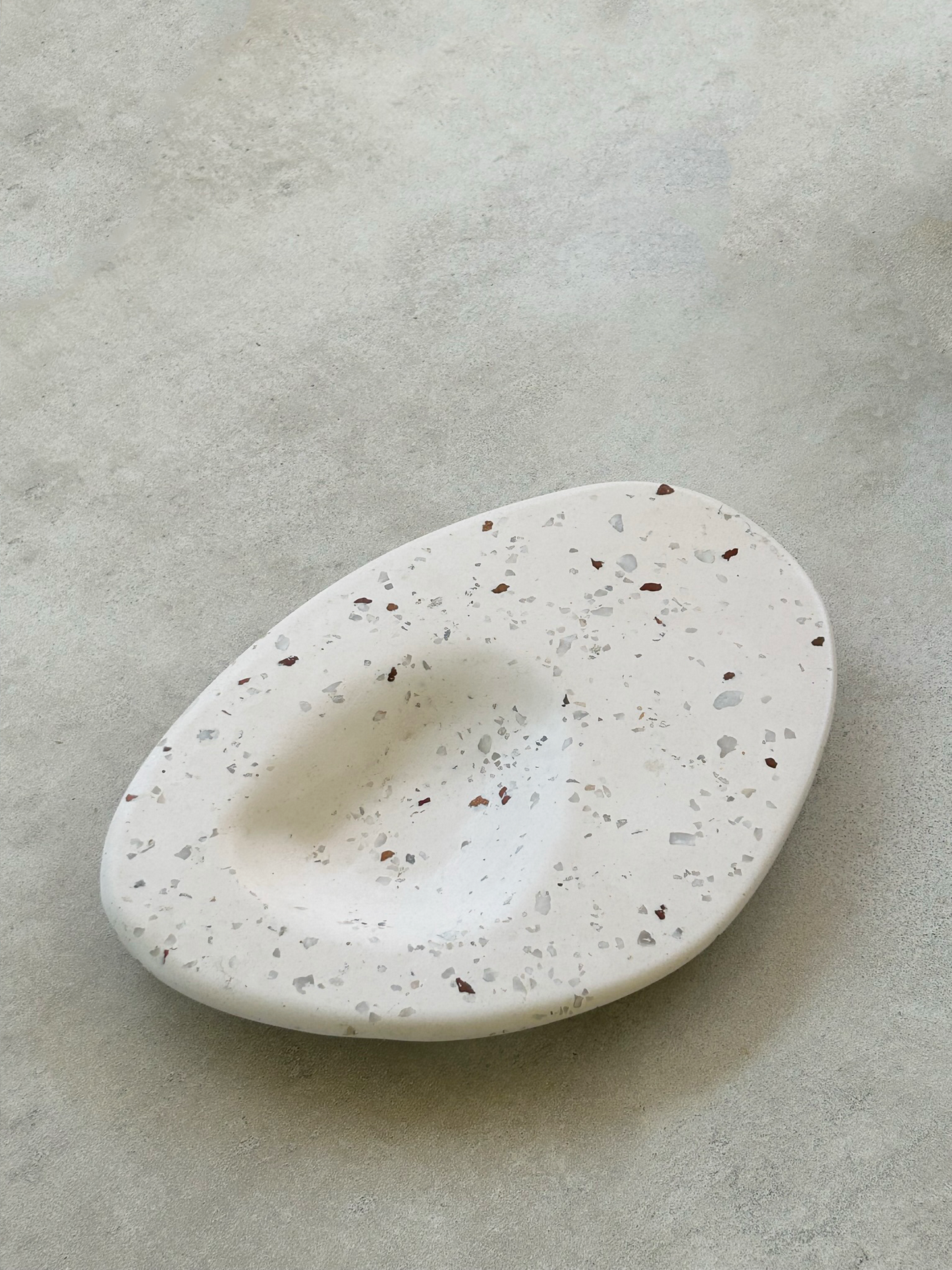 Dune Dip Platter, handmade with terrazzo, Eid Edit series. Axonometric view.