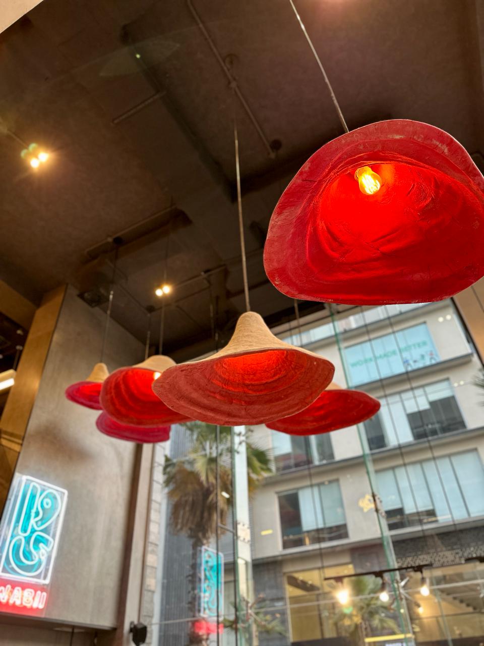 Handcrafted Papercrete Floats installed in a client's space 3