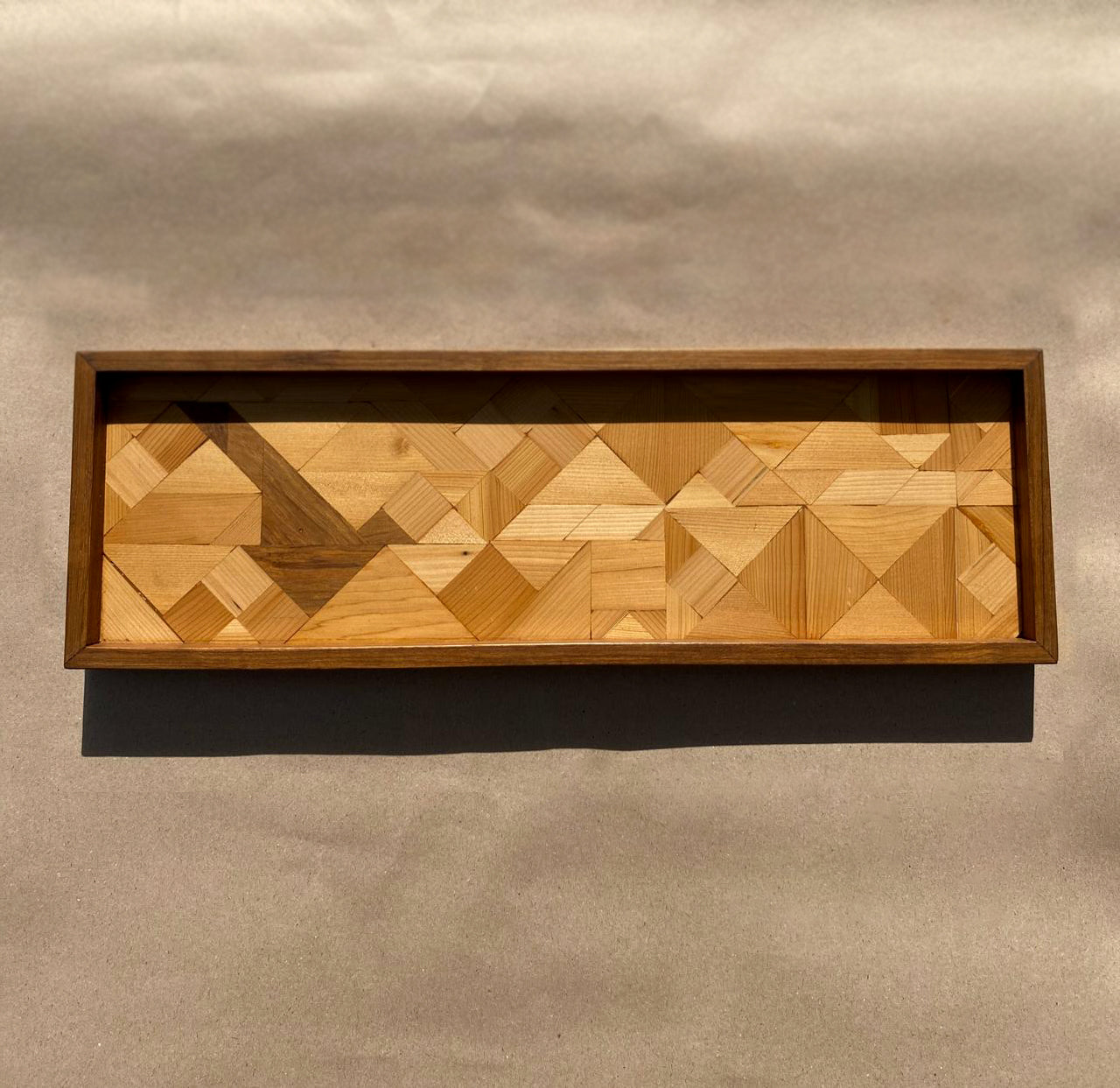 Made by hand. Our Tangram tray/platter.