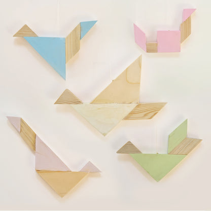 Pastel Parinday installation, made by hand.