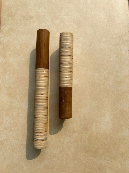 Sediment series of handles made with wood.8