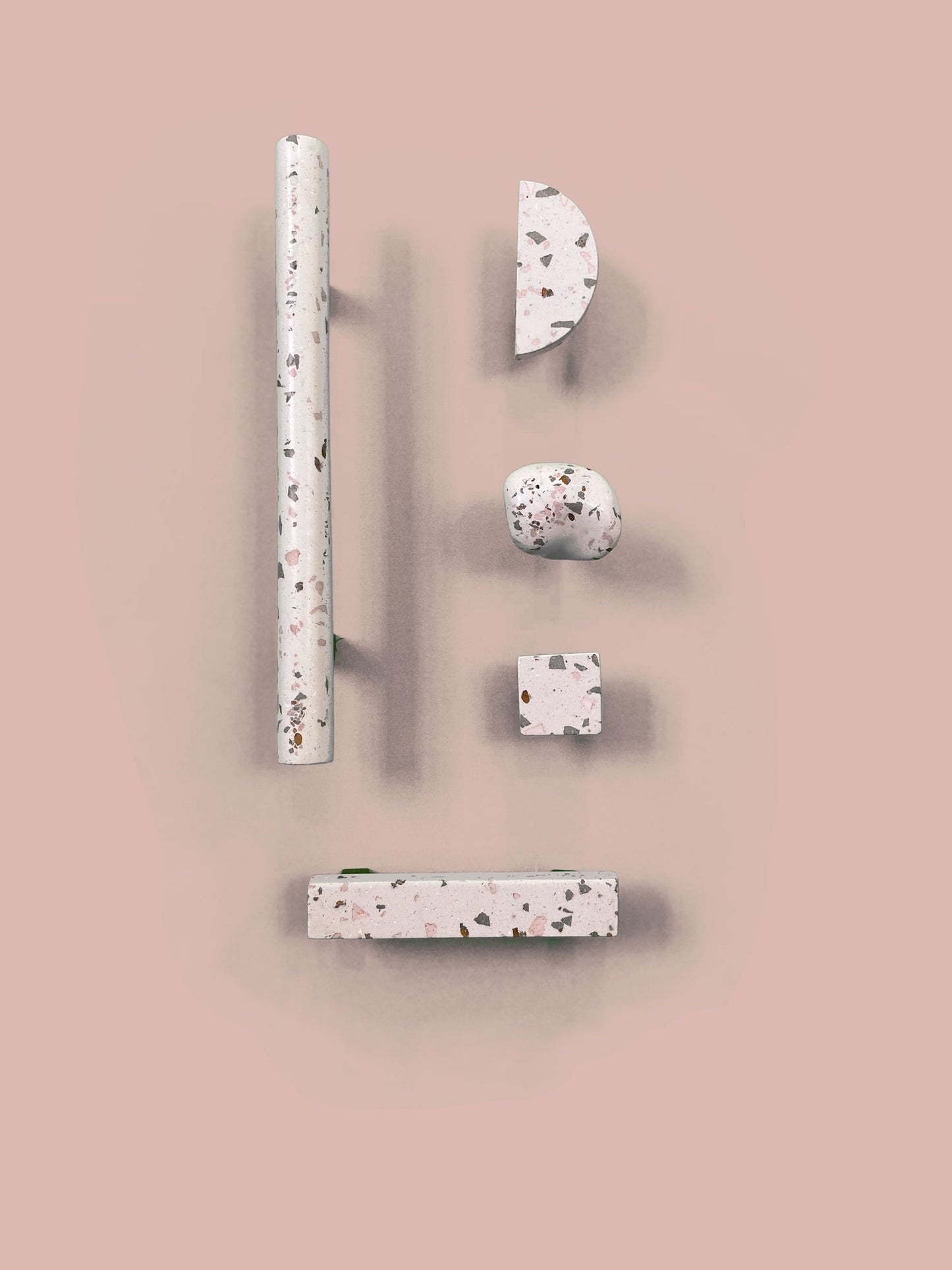 Series of handmade terrazzo and wood handles and knobs 12