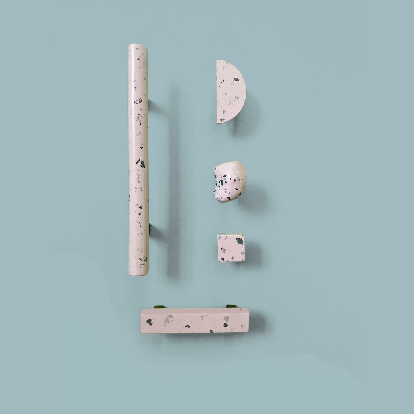 Series of handmade terrazzo and wood handles and knobs 14