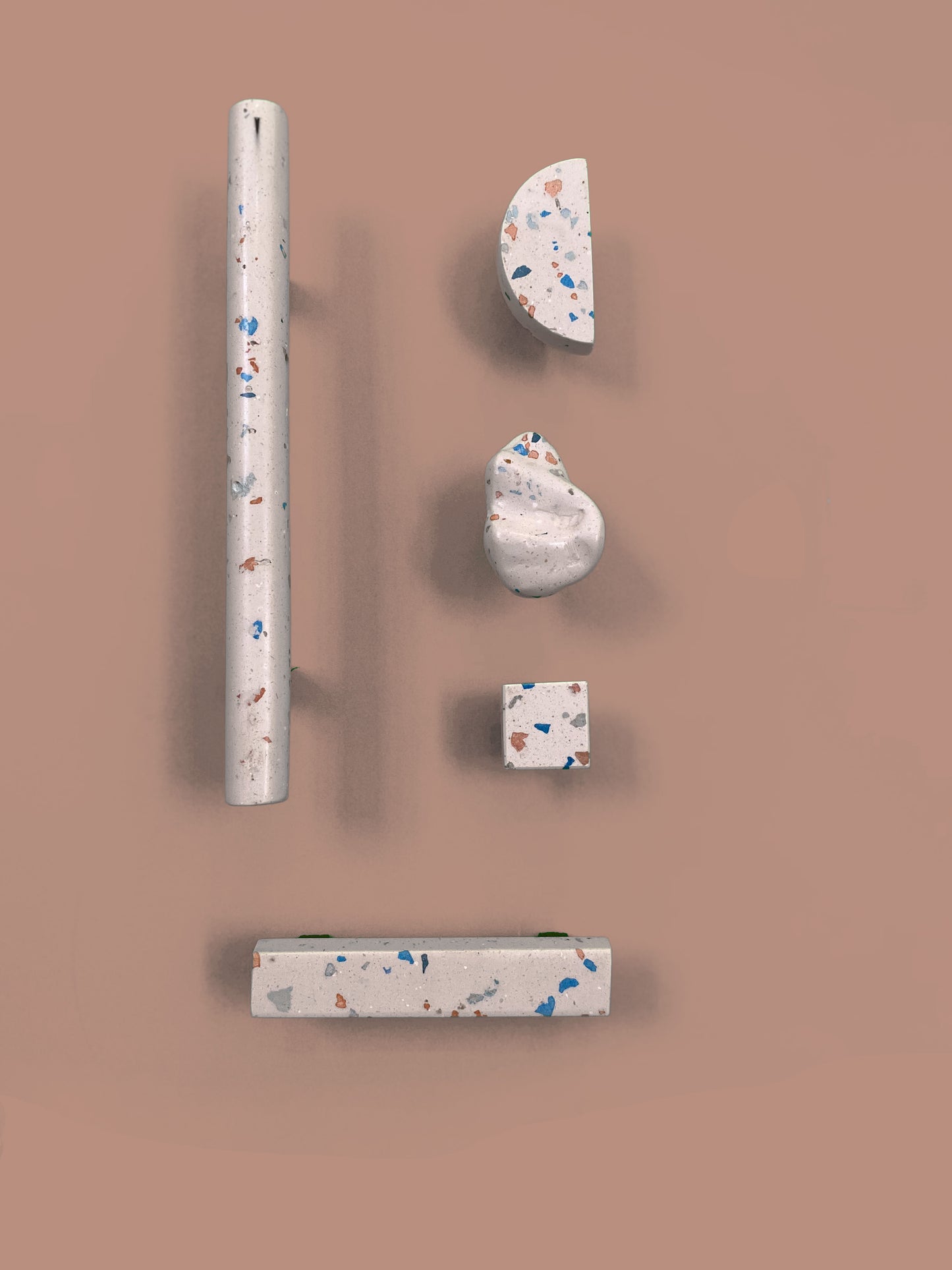 Series of handmade terrazzo and wood handles and knobs 15