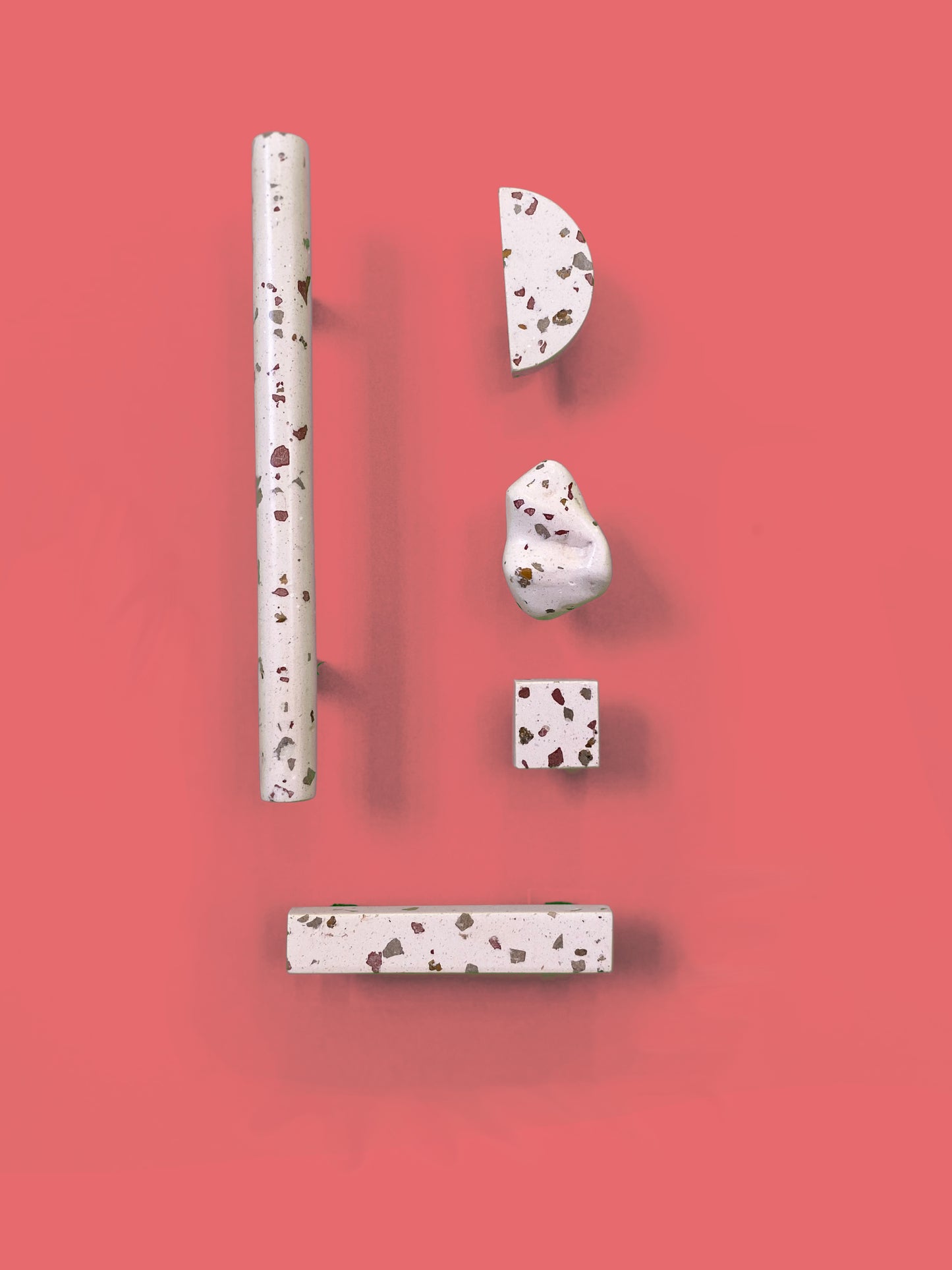 Series of handmade terrazzo and wood handles and knobs 16
