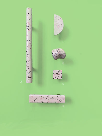 Series of handmade terrazzo and wood handles and knobs 3