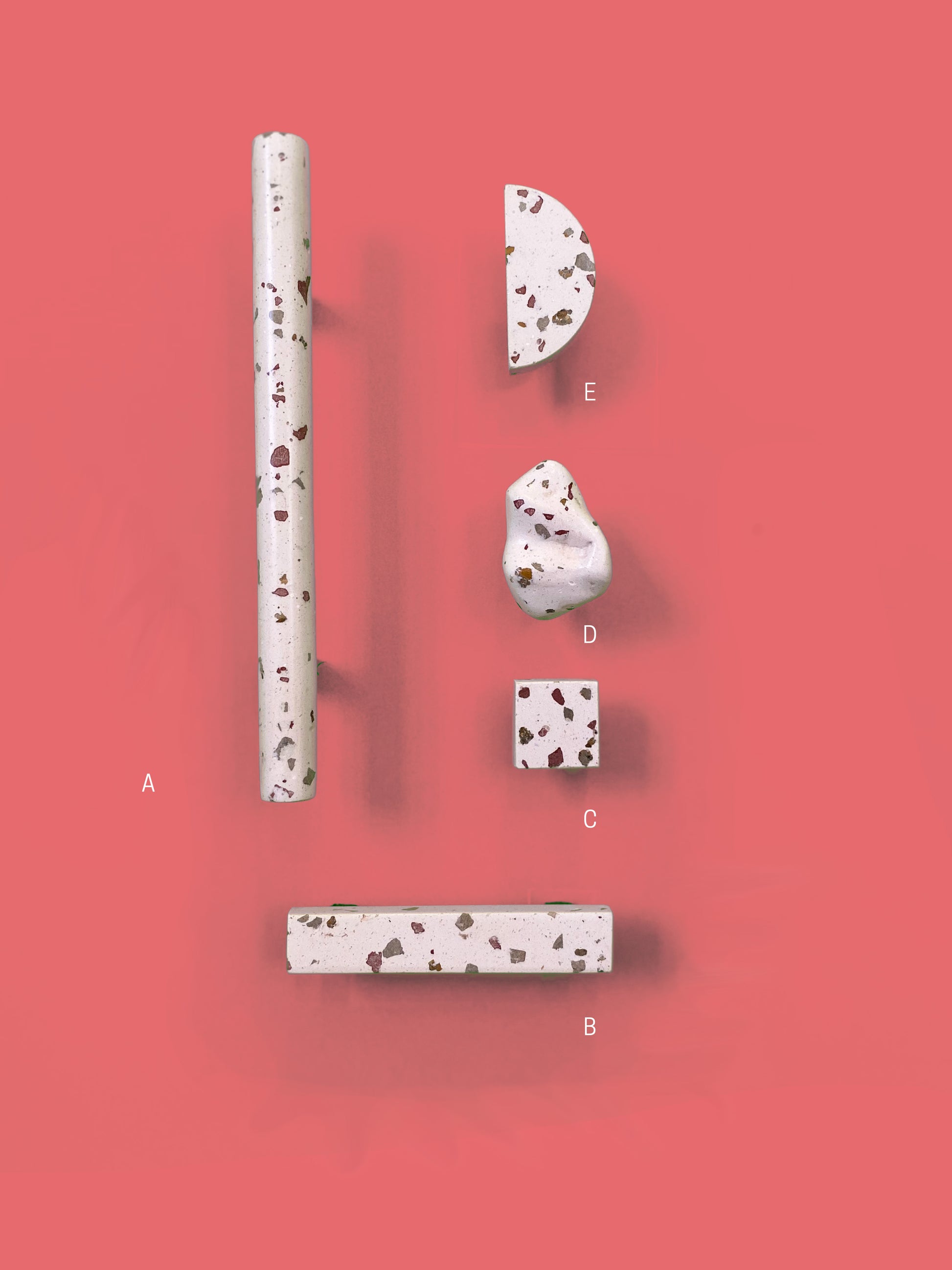 Series of handmade terrazzo and wood handles and knobs 5