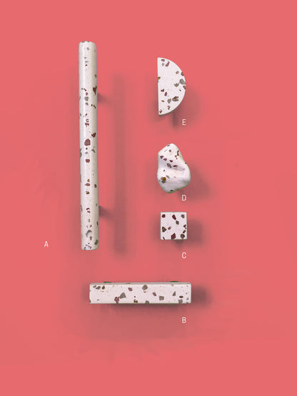 Series of handmade terrazzo and wood handles and knobs 5