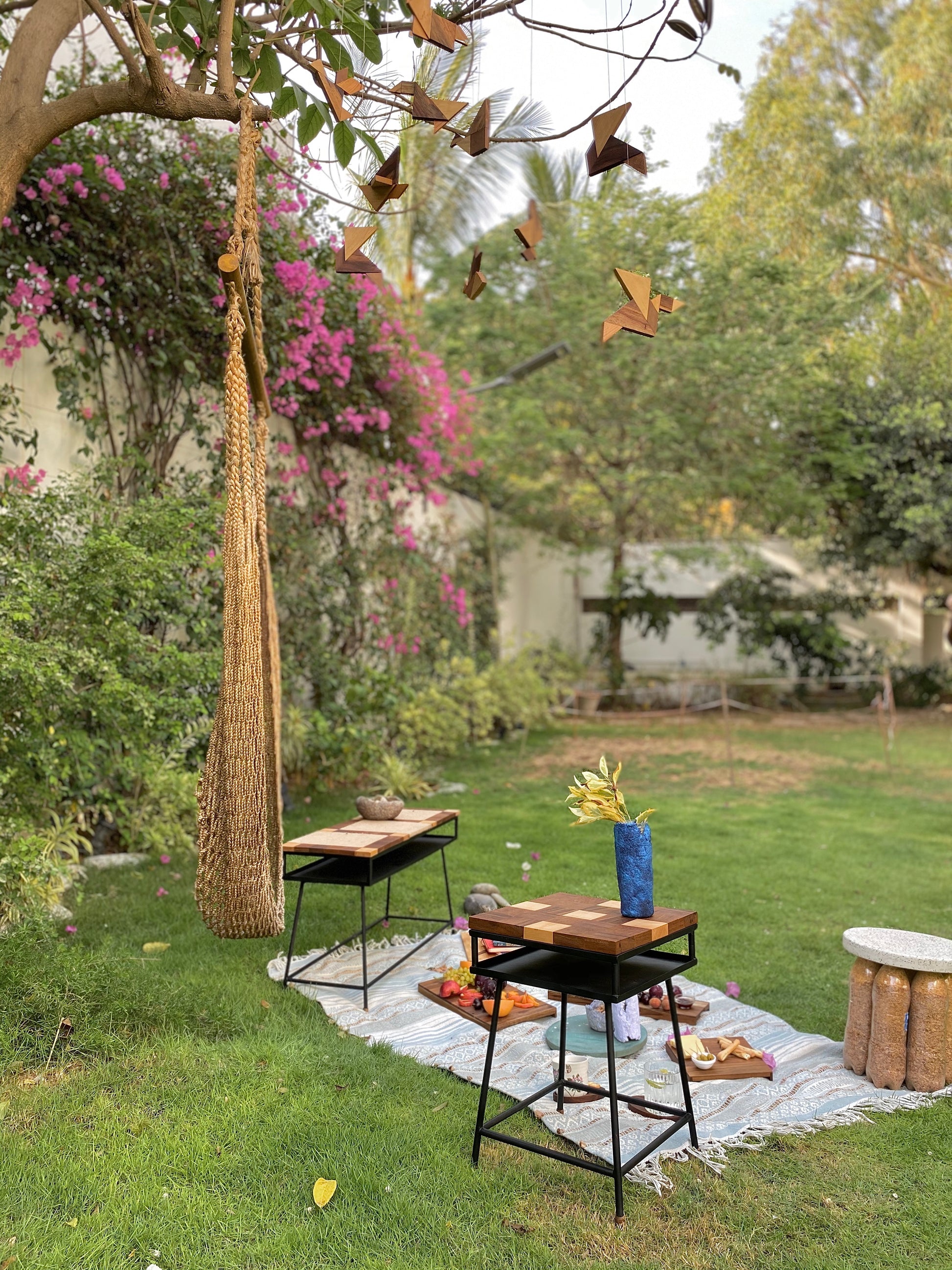 Wooden Parinday installation outdoors, made by hand. 2